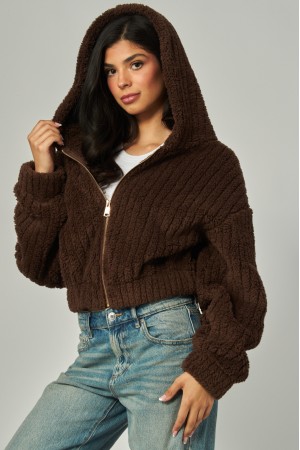 COZY-100<br/>Baby Bubble Hooded Sherpa Plush Jacket