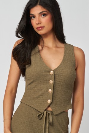 IRENE-01S<br/>Sunday Shoreline Waffle-Knit Two-Piece Set