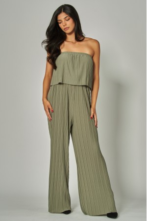 JS800<br/>Venezia Pleated Strapless Jumpsuit