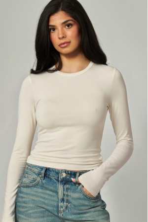 MODA-02<br/>Soft Modal Round Neck Long Sleeve Top