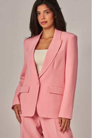 SANDRA-200<br/>Long Slim One Button Boyfriend Blazer