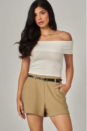 SCU506<br/>Dream State Scuba Belted Shorts