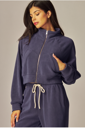 SKYLAR-1<br/>Cozy Soft Premium Fleece HIgh Neck Track Jacket