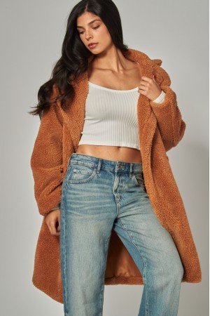 TEDDY-100<br/>Teddy Bear oversized Sherpa Trench coat