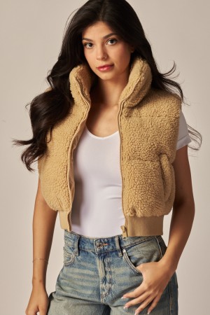 TEDDY-300<br/>Teddy Mini Sherpa Puffer Vest