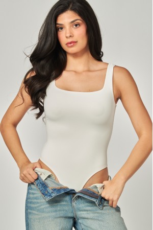 VERA-13X<br/>Contour Double Layered Squareneck Sleeveless Bodysuit