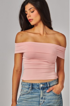 VERA-22T<br/>Contour Ravish Double Layered Off-The-Shoulder Top