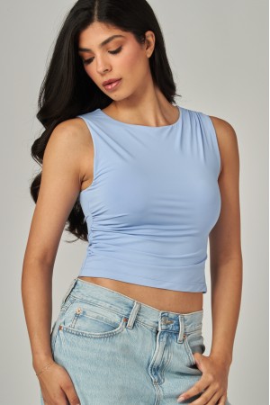 VERA-24T<br/>Contour Drapey Jersey Boatneck Top