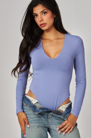 VERA-53BS<br/>Contour V-neck Longsleeve Bodysuit